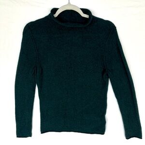 Nicole Miller 100% Cashmere Turtleneck Size Medium in Hunter Green